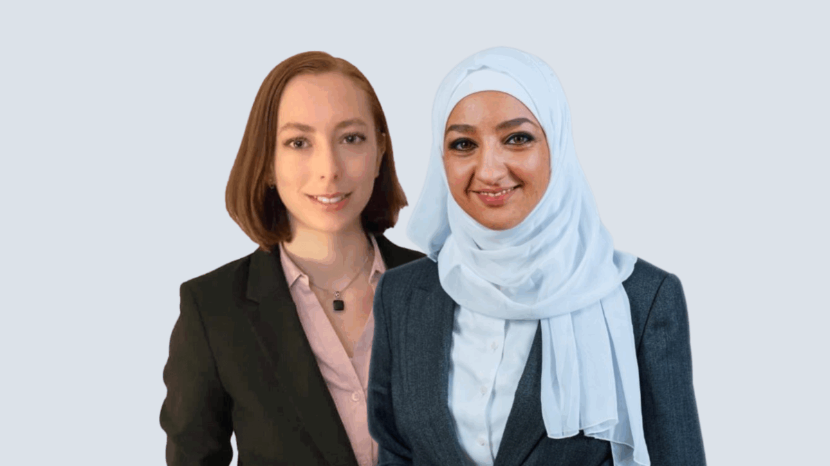 Rosalind Burgin (left) and Mira Hammad (right) were among Huda Ammori's legal counsel. Credit: Garden Court North Chambers.