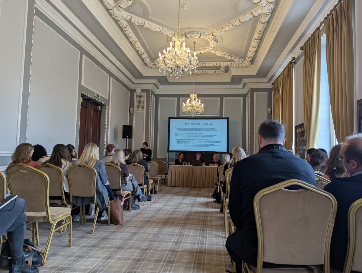 Garden Court North's Anna Morris KC (middle) delivers a session on the Coroner's Bench Book alongside Leanne Devine (left) and Gemma Vine (right). Credit: Alex Blair / Garden Court North Chambers.