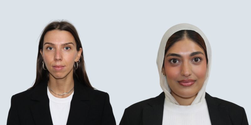 Garden Court North's new pupils, Pragnya Iovine (left) and Iqra Shahid (right). Credit: Alex Blair / Garden Court North Chambers.