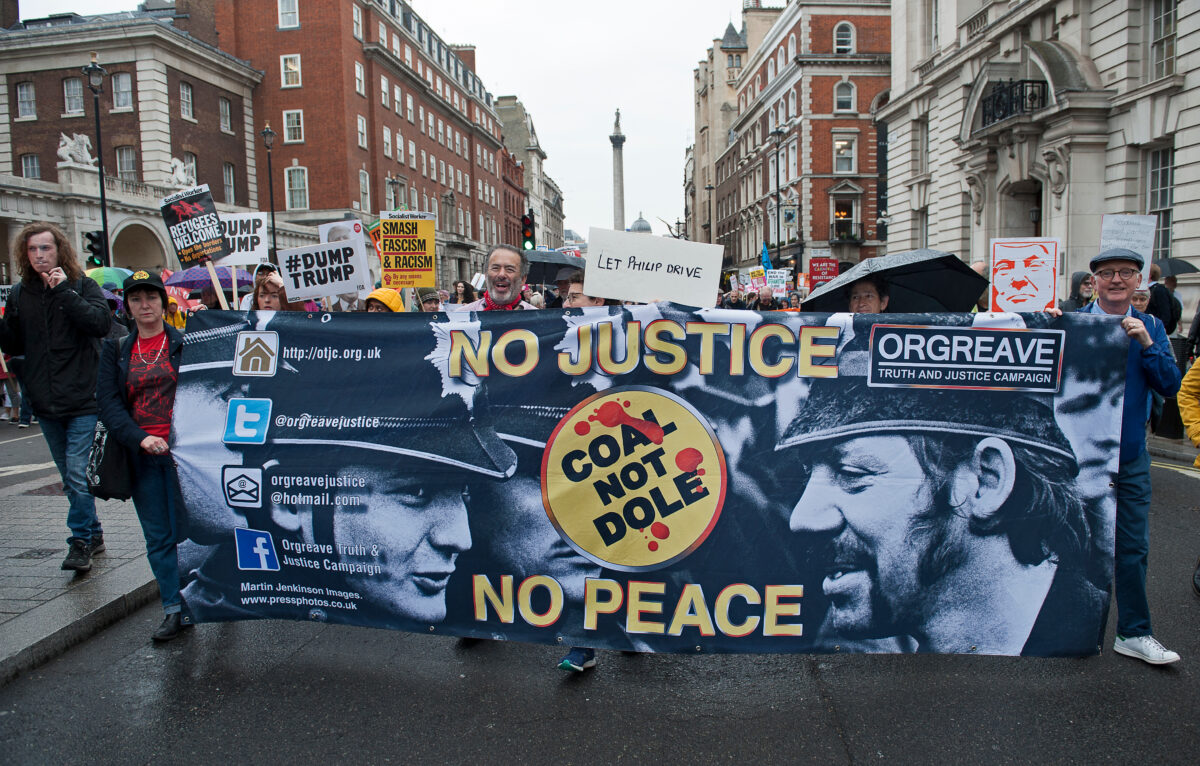 A march for the Orgreave Truth & Justice Campaign in London. Credit: Karl Nesh / Shutterstock.