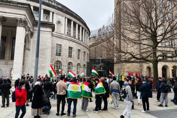 A pro-Kurdistan protest in St Peter's Square, Manchester, in January 2026. Credit: AS Photo Family / Shutterstock.