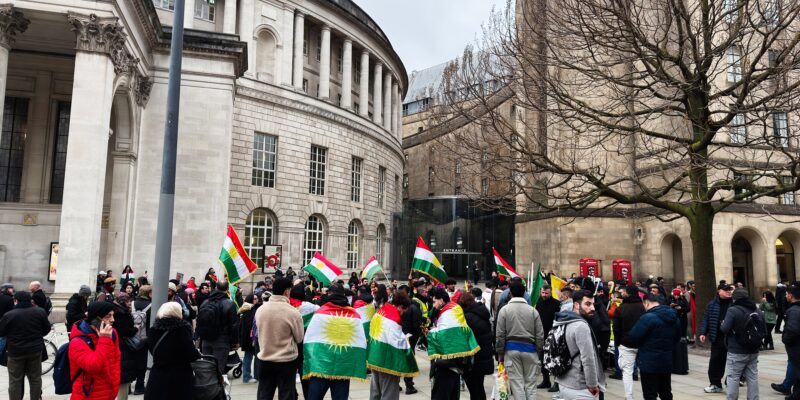 A pro-Kurdistan protest in St Peter's Square, Manchester, in January 2026. Credit: AS Photo Family / Shutterstock.