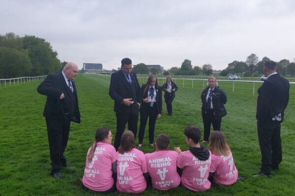 The defendants were charged following an Animal Rising protest at Doncaster Racecourse (pictured) in May 2023. Credit: Animal Rising.