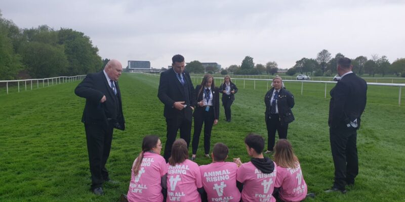 The defendants were charged following an Animal Rising protest at Doncaster Racecourse (pictured) in May 2023. Credit: Animal Rising.