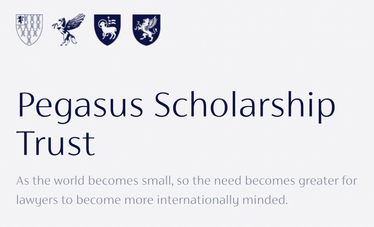 The Pegasus Scholarship is a prestigious six-week programme awarded by The Honourable Society of the Inner Temple. Credit: Inner Temple.