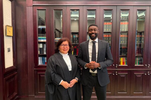 Garden Court North's Christian Weaver (left) with Justice Dato' Faizah binti Jamaludin, a Judge at the Malaysian Court of Appeal.
