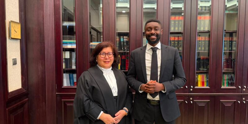 Garden Court North's Christian Weaver (left) with Justice Dato' Faizah binti Jamaludin, a Judge at the Malaysian Court of Appeal.