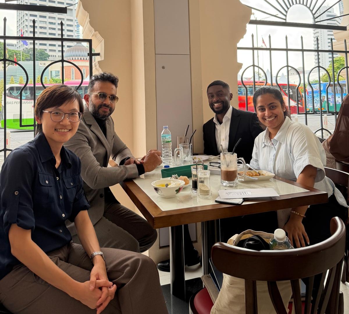(Left to right) Hui Xian, Colin Andrews, Christian Weaver and Shahlini Kumar eating out in Kuala Lumpur.